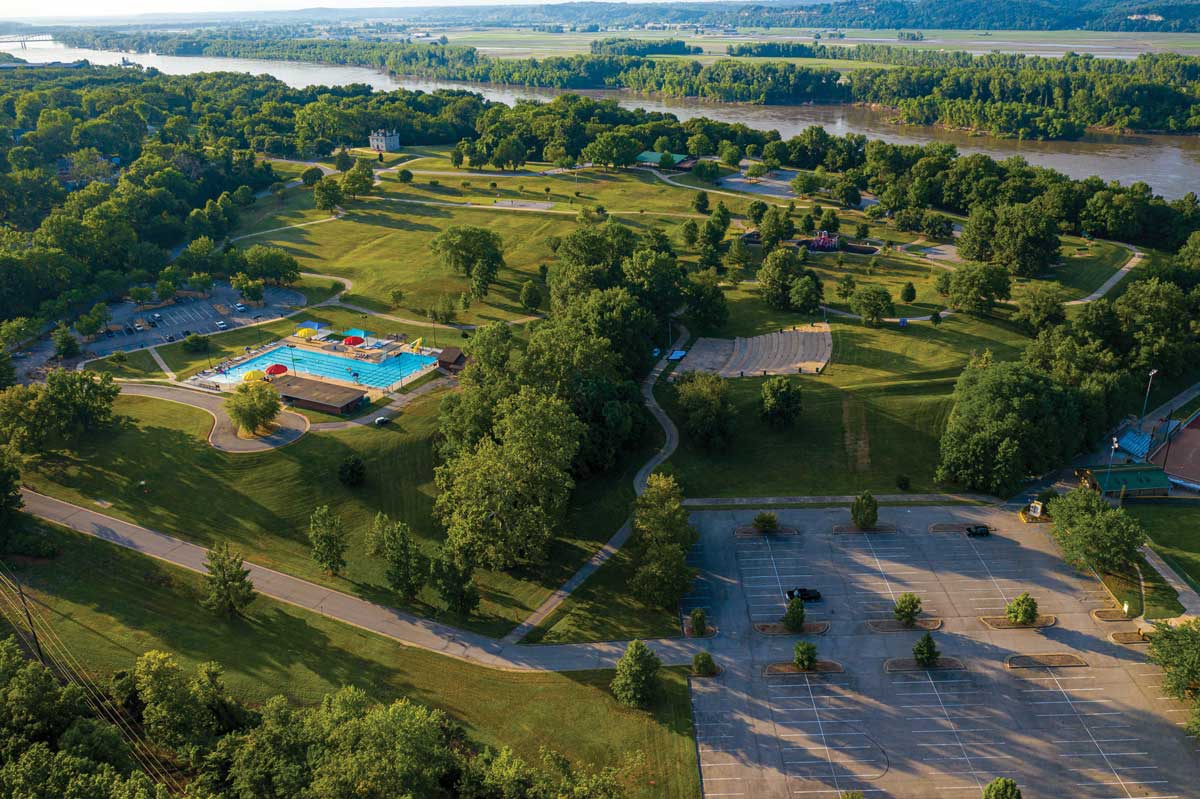 Drone photo of Riverside park