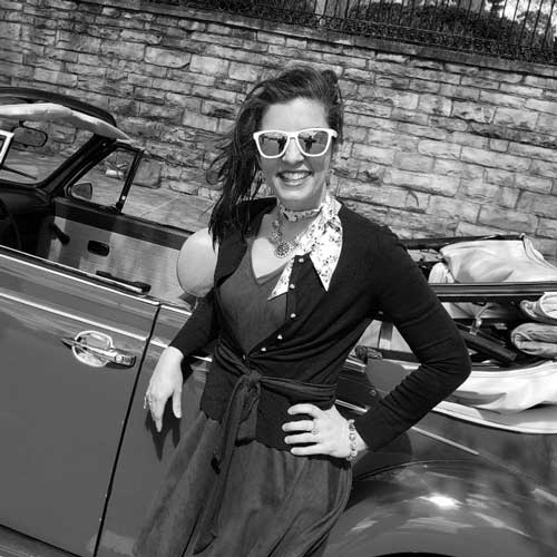 Mayor Carrie Tergin standing by a car in Jefferson City.