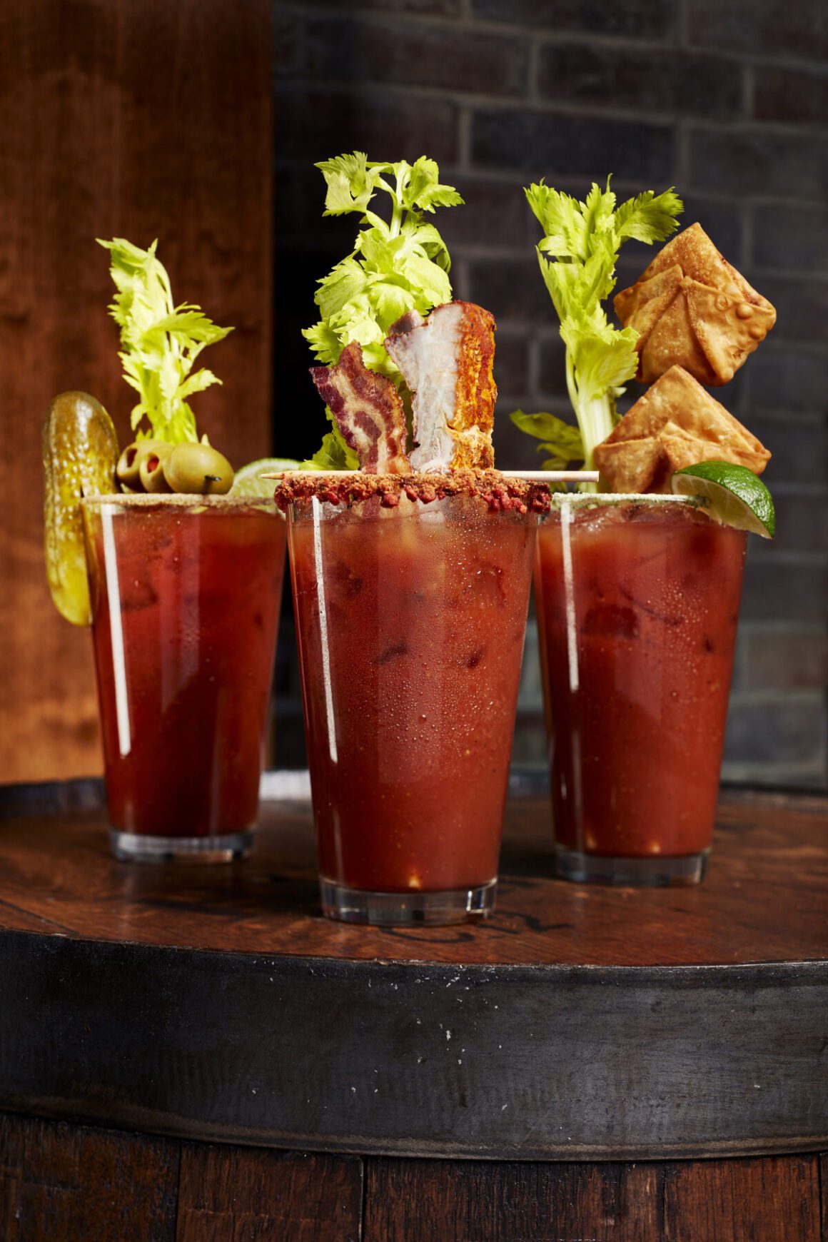 Collection of various Bloody Marys at Big Whiskey’s American Restaurant & Bar in MidMO