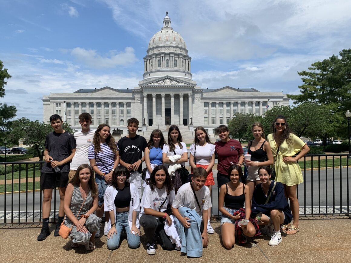 Whitney English Academy students at the Missouri State Capitol.
